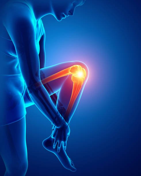 3d illustration of male knee pain